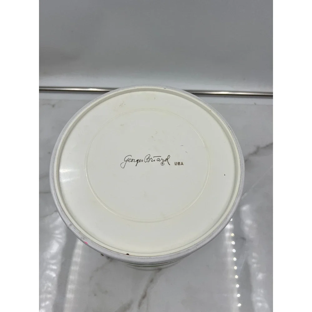 Vintage Georges Briard Golf Ice Bucket Fore Theme White Insulated Barware Lid